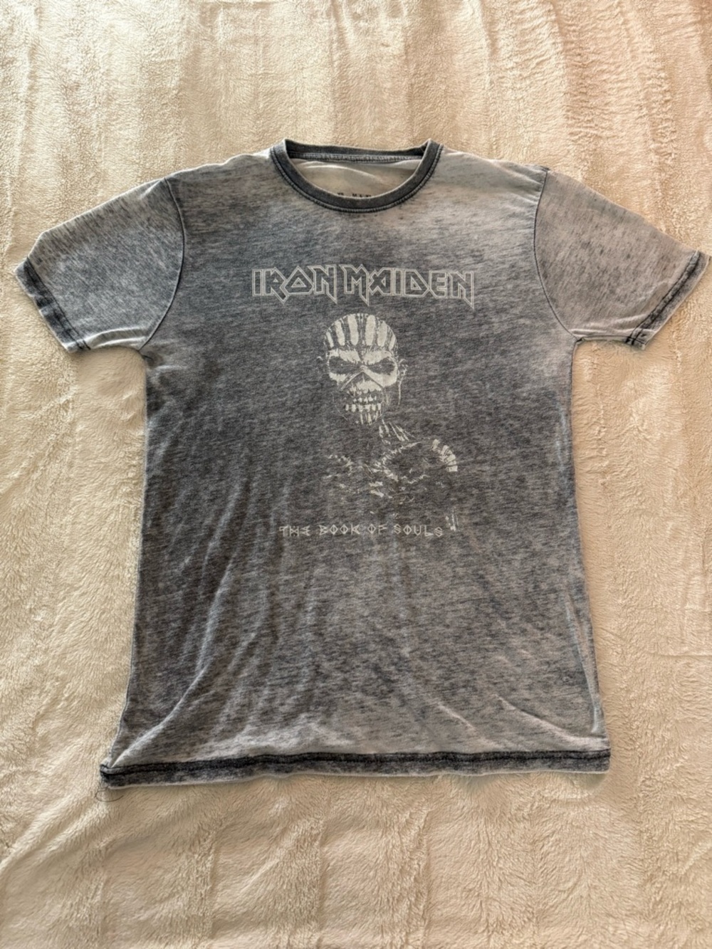 Iron Maiden - The Book of Soul (Men's Small) Heather Grey Distressed Graphic Tee